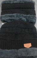 Black Fleece Beanie Neck Warmer Set