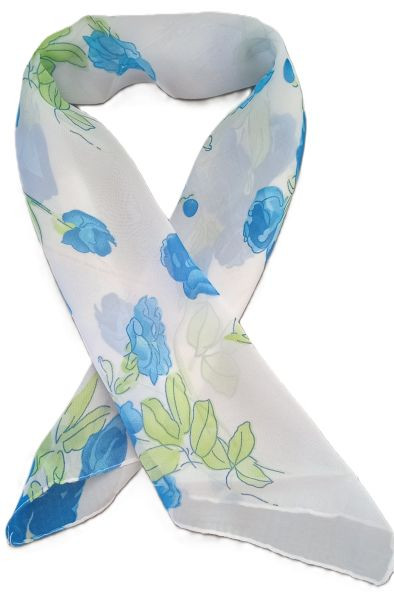 Ladies Blue Floral Neck Scarf