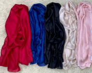 Long Plain Satin Evening Scarves