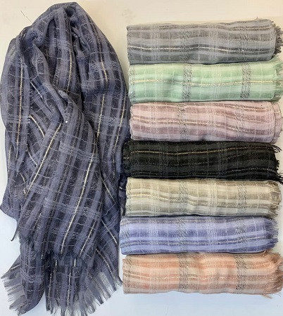 Striped Printed Cotton Scarves