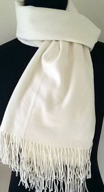 Cream White Wool Shawl